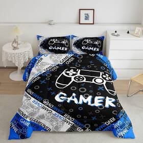 Feelyou B094qp5xj7 Kids Gamer Comforter Set For Boys Teens Blue Gaming Bedding Sets Full
