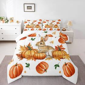 B0cd1m9lt1 Feelyou Fall Bedding Set Queen Size Boys Girls Pumpkin Comforter For Kids