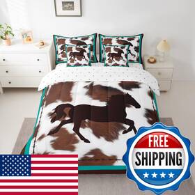 B0ddc4n2xy Feelyou Horse 7 Piece Bedding Set Rustic Western Cowboy