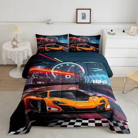 B0df2vb59h Feelyou Boys Race Car Toddler Size Bedding Set Kids Racing Comforter