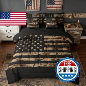 B0g4c2vq41 Feelyou American Flag Camo Comforter Set Sheets 7 Piece Queen Size Hunting Bed