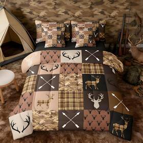 B0g4lzbvnq Feelyou Hunting Camo Deer Comforter Set With Sheets 7 Piece Twin Size Rustic Wes