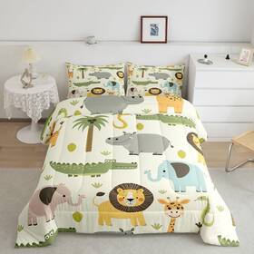 Hml16045bzwt Feelyou Nursery Cute Wild Animals Bedding Set For Girls Boys Child Kids Carto