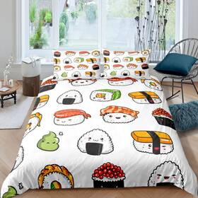 Sx12999zsj Feelyou Sushi Pattern Bedding Set Japanese-style Comforter Cover For Kids Boys Girls