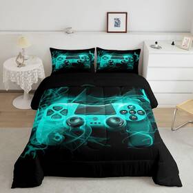 Sxs1296bzhcm Feelyou Gamer Comforter Set Queen Size Teens Gamepad Bedroom Decor For Boys Girls Vid