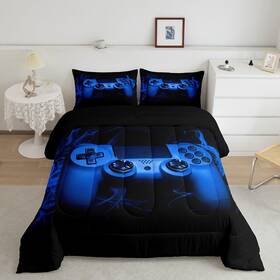 Sxs3632bzwx-full Feelyou Gamer Comforter Set Full Size Boys Gaming Bedding For Kids Teens 3 Pcs
