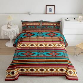 Ycs5655nxxfba-bz Feelyou Southwestern Boho Design Comforter Set Queen Size Rustic Western Bedding For