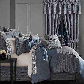 Five Queens Court 193842126226 Leah Comforter Set Blue California King