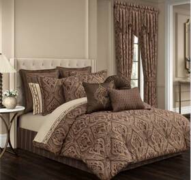 2648-wkcs Five Queens Court Gosetti California King Comforter Set Brown Paisley With Shams