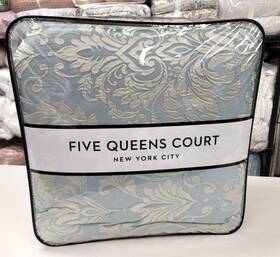 Five Queens Court 846339065187 Faith Comforter Set Queen - Sterling Msrp 500