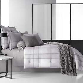 Five Queens Court Langdon Twill Cotton 4-piece Comforter Set Grey White King