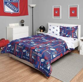 Foco 198408485007 New York Rangers Nhl Hockey Comforter Bedding 5 Piece Set - Size Full