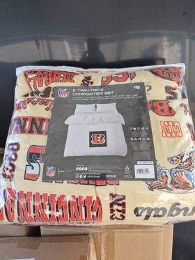 Foco-sta0924-00001 Foco Cincinnati Bengals Nfl 5-piece Twin Bed In A Bag Comforter Sheet Set