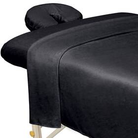 B09hn4bljc Forpro Professional Collection Microfiber 3-piece Massage Sheet Set - Black