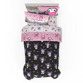Franco 073558895756 Sanrio Kuromi And My Melody Bedding 5 Piece Super Soft Cozy Reversible Comforte