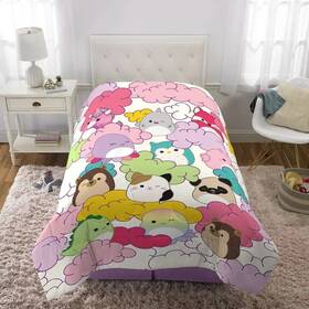 125915 Franco Squishmallows Mallow Days Microfiber Twin Reversible Kids Comforter 86 X 64 Inch