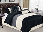 20650 Free Luxury Black Comforter Sale 7 Shipping King Pieces White Set
