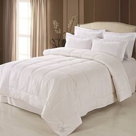 Fre-611-xx-whit-14 Fresh Ideas Wool Filled Cotton Comforter Size Full/queen
