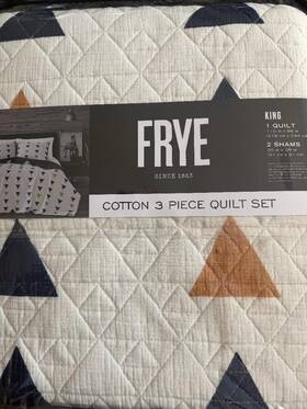 Frye 783048281678 3-piece Quilt Set -king New Msrp 360