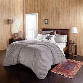 G H Bass 042075604134 G.h. And Co. Cozy Corduroy Comforter Set Grey King