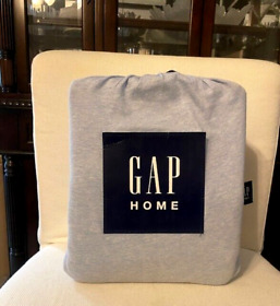 08961102561092 Gap Home T-shirt Soft Melange Organic Cotton Blend Jersey Sheet Set Full Blue