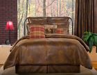 Gat-206s Victor Mill Brown Faux Leather Western Rustic Cabin Lodge Bedding
