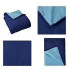 Gd112403nb Amazonbasics Ams Reversible Microfiber Comforter King Navy Blue 841710169737