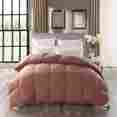 Gdc0090-coffee Snowman Super Fluffy Goose Down Comforter 100 Cotton Queen Size Coffee Solid