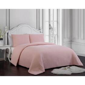 Gwe3csquenghbh Geneva Home Fashion Gweneth 3-piece Blush Queen Comforter Set
