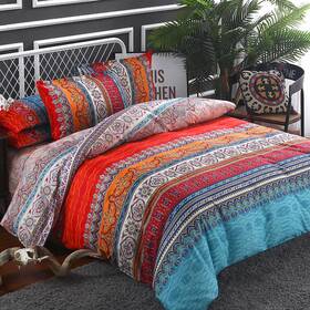Goodidea 971276773742 Striped Bohemian Comforter Set Queen Size 3 Pieces Boho Hippie Geometric Bedd