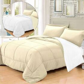 H30ta7538 Goplus 3 Pc Goose Down Alternative Polyester Filled Reversible Comforter Sham New