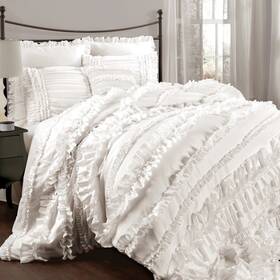 Gracewood Hollow 887178126066 Quist Ruffle Comforter Set White King