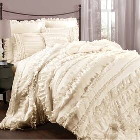 Gracewood Hollow 887178126103 Quist Ruffle Comforter Set Ivory Queen