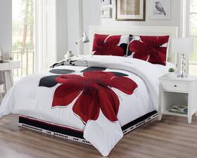 Grand Linen 730699533144 3-piece Fine Printed Twin Size Comforter Set Reversible Soft Down Alternative