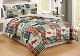 Grandlinen 039853717346 3piece King Size Fine Printed Comforter Set Soft Down Alternative Bedding Bear M