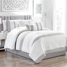 Gray-clory-comforter7pc Royal Hotel Clory Luxury Gray And White Pc Comforter Set