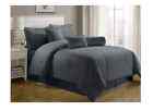 Gray Queen Comforter Set Comfortable Pillow Sham Bed Skirts 7 Piece Chezmoi Item 840079102355