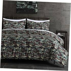 Green Living Group 840079147097 Soft Microfiber Printed Military Camo Bedding Set 3-piece Army Full