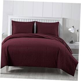 Green Living Group 840079148520 Liam Size Bed In A Bag Comforter Set - 7 Pieces Coin Pattern King Burgundy