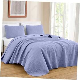 Green Living Group 840079154835 Luca 3-piece Oversized Bedspread Set Size - Summer Quilt King Lavender