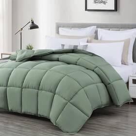Green Living Group 840079159076 All Season Size Down Alternative Comforter - Plush Oversized Queen Sage