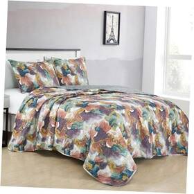 Green Living Group 840079163622 Passion 3-piece Floral Quilt Set - Multicolor Purple Queen