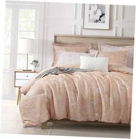 Green Living Group 840079164193 Katrina 6-piece Floral Comforter Set Size Soft Jacquard Full Coral/white