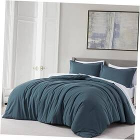 Green Living Group 840079166548 Solid Cotton Comforter Set Size 3-piece Luxury Soft Queen China Blue