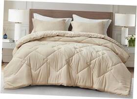 Green Living Group 840079167750 Logan Comforter Set Size 3-piece Soft Lightweight Stone-washed King Light Sand