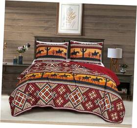 Green Living Group 840079169266 Rodeo 3-piece Southwestern Sunset Cowboys Queen Multi Cowboy