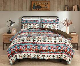 Green Living Group 840079171542 Tona 3-piece Southwestern Geometric Motif Comforter King Multi