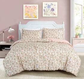 Green Living Group 840079173621 Winika 2-piece Floral Comforter Set - Multicolor Pink Twin Flowers