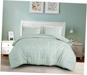 Green Living Group 840079173799 Thistle 3-piece Tranquil Floral Comforter Set King - Soft White