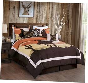 Green Living Group 840079176196 Paseo 7-piece Southwestern Sunset Cowboys Queen Multi Cowboy